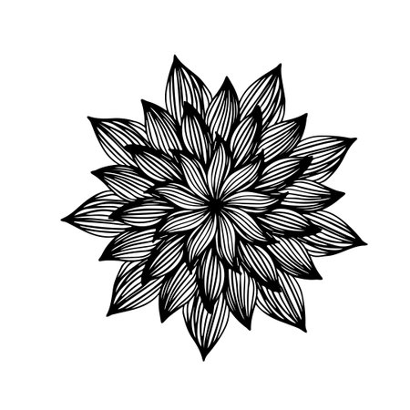 Black and white mandala. Ethnic decorative element. Vector illustration.のイラスト素材