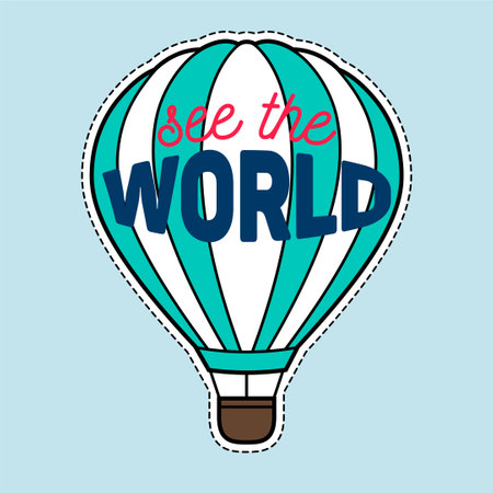 Hot air balloon design over blue background, vector illustration. Eps 10.のイラスト素材