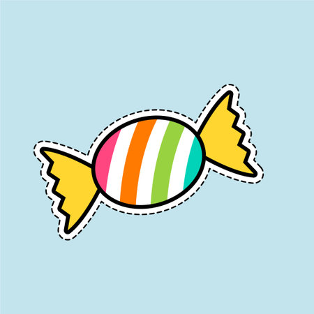 Candy line icon. Vector illustration. Cute colorful sticker.のイラスト素材