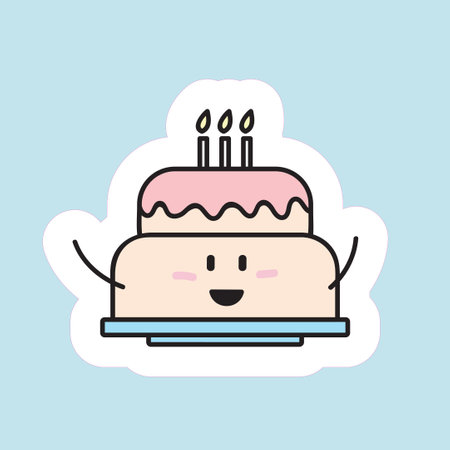 birthday cake kawaii icon vector illustration design graphic vector illustrationのイラスト素材