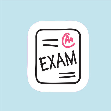 Exam test doodle icon, vector hand drawn illustration.のイラスト素材