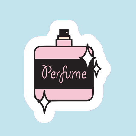 Perfume design over blue background, vector illustration. Eps 10.のイラスト素材