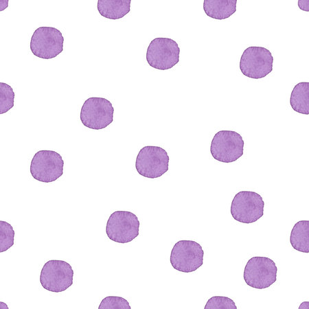 Seamless watercolor polka dot pattern. Vector illustration.の写真素材