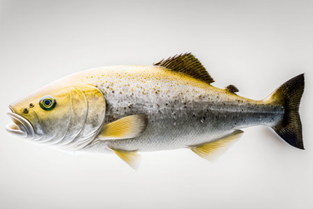 Salmon isolated on a white background. Fish on a white background.の素材