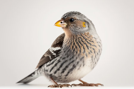 Red-breasted bunting (Aegithalos caudatus) isolated on white backgroundの素材