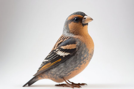 Chaffinch (Fringilla coelebs) isolated on white backgroundの素材