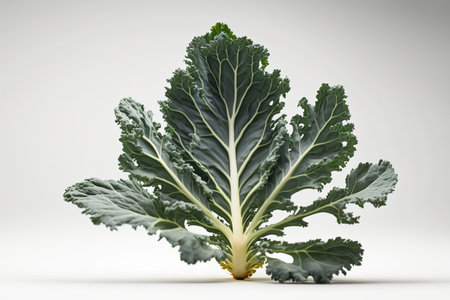 Cabbage leaf isolated on a white background. 3d render.の素材