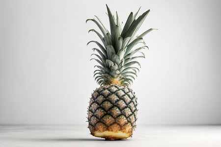 Pineapple on a white background. Minimal style. Tropical fruit.の素材