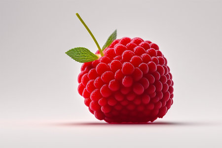Raspberry isolated on a white background. 3d illustration, 3d renderの素材