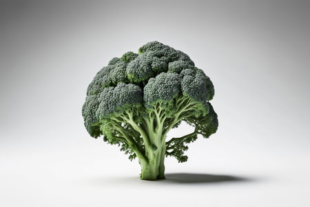 Broccoli on a white background. 3d rendering. Computer digital drawing.の素材
