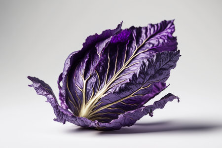 Purple Chinese cabbage isolated on a white background. Purple cabbage.の素材