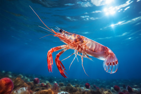 Shrimp in the Red Sea, Egypt. Close-up.の素材