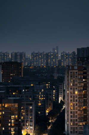 Night views of buildingsの写真素材