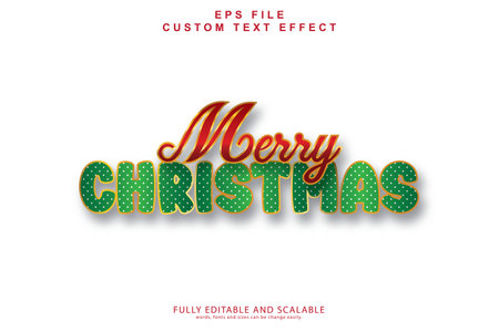 Editable text effect merry Christmas 3d and new year font styleのイラスト素材