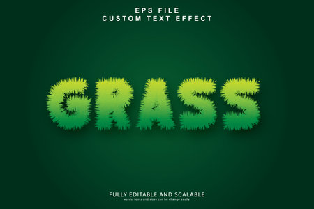 3D Editable Grass Text Effectのイラスト素材