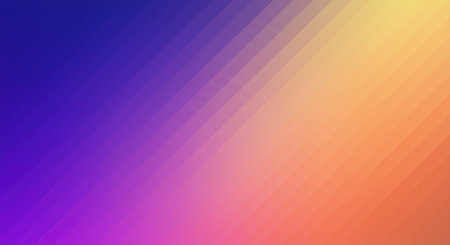 A mosaic of small squares transitioning from deep purple and blue to vibrant pink and warm orange, creating a smooth gradient effect.の素材