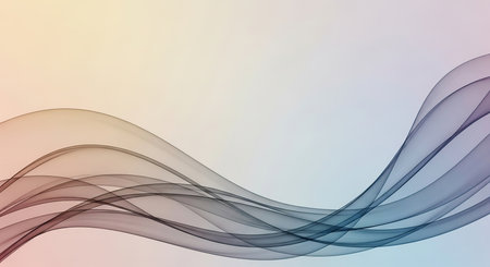 Experience the gentle flow of abstract waves in a beautiful gradient of soft colors. This image evokes a sense of calm and movement, perfect for diverse design applications and backgrounds.の素材