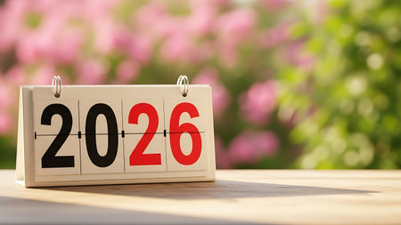 Calendar 2016 on wooden table with bokeh background, Happy new year 2016 conceptの素材