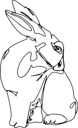 Vector line art of rabbitのイラスト素材