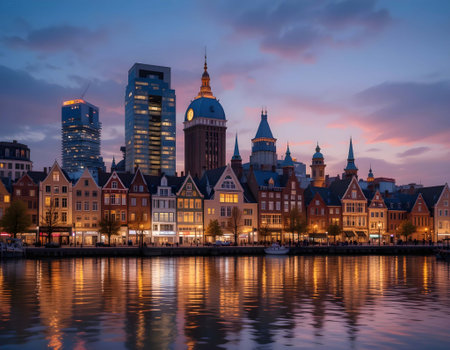 Copenhagen, Denmark. Beautiful cityscape at sunset.の素材