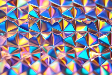 abstract background of the blue and orange holographic foil. macroの素材