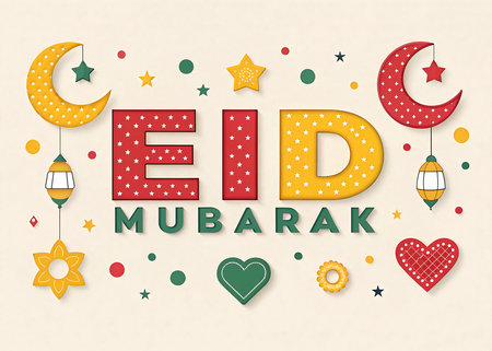 Eid Mubarak Greeting Card. Vector Illustration EPS10の素材