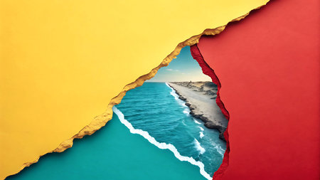 Colorful Torn Paper Texture Background â a cleanの素材