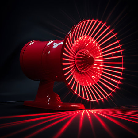Red Laser Fan â Futuristic Light Display with Abstract Technology Aestheticの素材