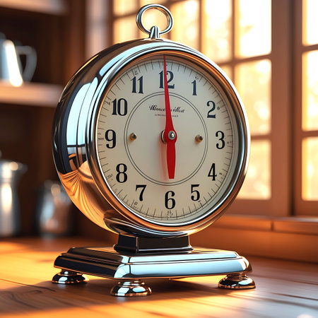 Vintage Kitchen Scale on Wooden Table â Retro Culinary Decor for Stock Photographyの素材