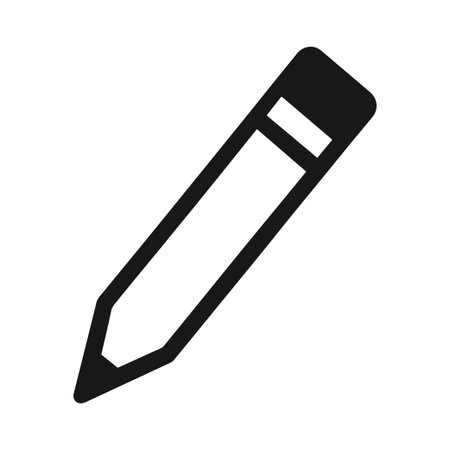 Pencil icon vector. Black illustration isolated on white background. Flat design.のイラスト素材