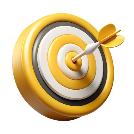 3d render of target with arrow on white background. Isolatedの素材
