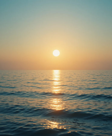 Beautiful sunset over the sea. Sunset over the sea. Sea landscapeの素材