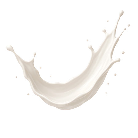 Milk splash isolated on white background. Realistic vector illustration.の素材