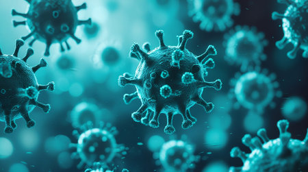 Coronavirus 2019-nCoV. Coronavirus 2019-nCoV. SARS-CoV-2. Microscope virus close up.の素材