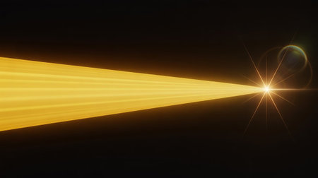 sun with lens flare and bokeh effect made in 3d softwareの素材