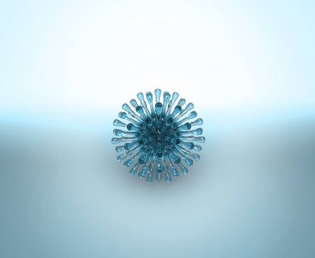 3D Render Coronavirus(COVID-19). illustration. Microscopic view, a pathogen that attacks the respiratory tract. Analysis and test, experimentation.  virus disease.の写真素材