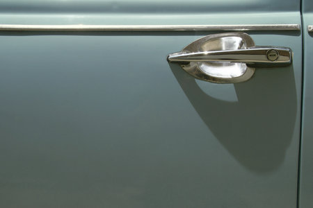 Blue Vintage Car Door with Handle