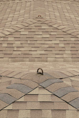 Brown Asphalt Shingles Roof as Backgroundの写真素材