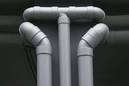Building Piping System Painted in Grey Color