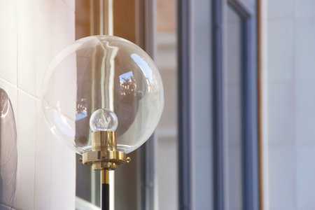 Wall Mounted Glass Ball Light Fixtureの写真素材