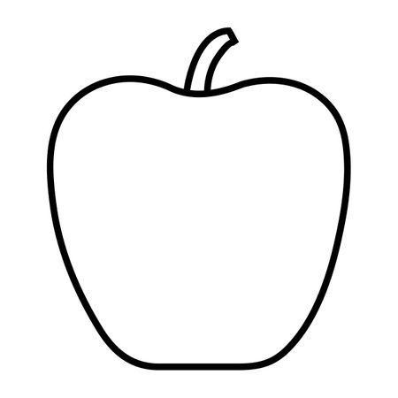 Apple outline contour isolated on white background, flat vector illustration.のイラスト素材