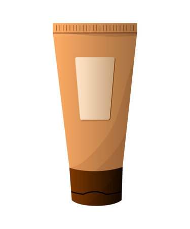 Cosmetics packaging vector illustration isolated on white background. Cream tube for skin care treatment.のイラスト素材