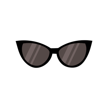 Black sunglasses flat style hand drawn vector illustration isolated on white background.のイラスト素材