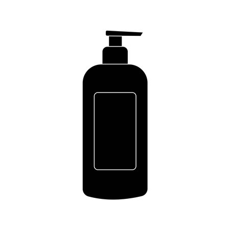 Cosmetic container vector black silhouette icon isolated on white background.のイラスト素材