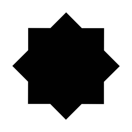 Eight pointed star icon vector black silhouette geometric design element shape isolated on white background.のイラスト素材