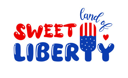 American patriotic quote lettering vector illustration isolated. 4th of July typography design.のイラスト素材