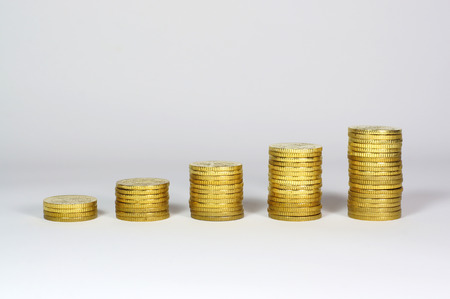Stack of Gold Coins isolated on white background