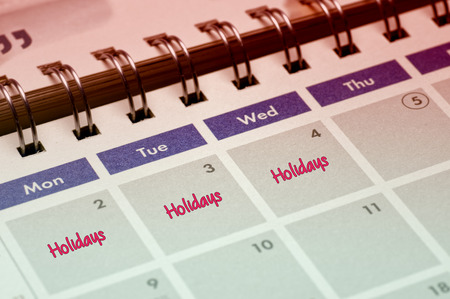 Holiday reminder on Calendar - Business Conceptの写真素材