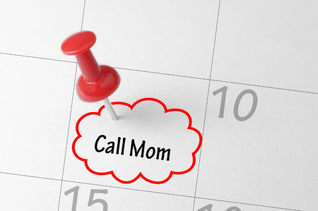 Call mom reminder on calendarの写真素材