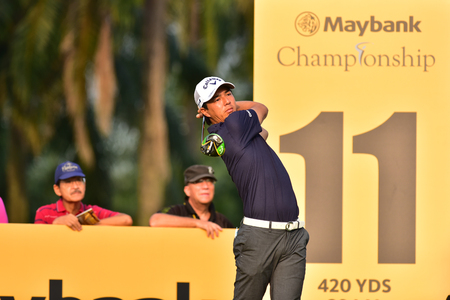 Kuala Lumpur - March 21: Ryo Ishikawa of Japan shot tee at 11th hole, during Round 1 of Maybank Championship 2019, at Saujana  Golf & Country Club,  Kuala Lumpur, Malaysia , on March 21, 2019.のeditorial素材